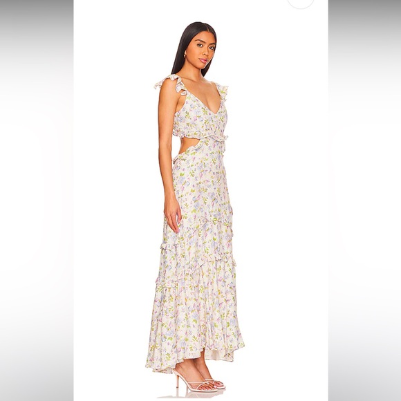 ASTR Cassis Dress in Taupe Purple Floral - Picture 2 of 3